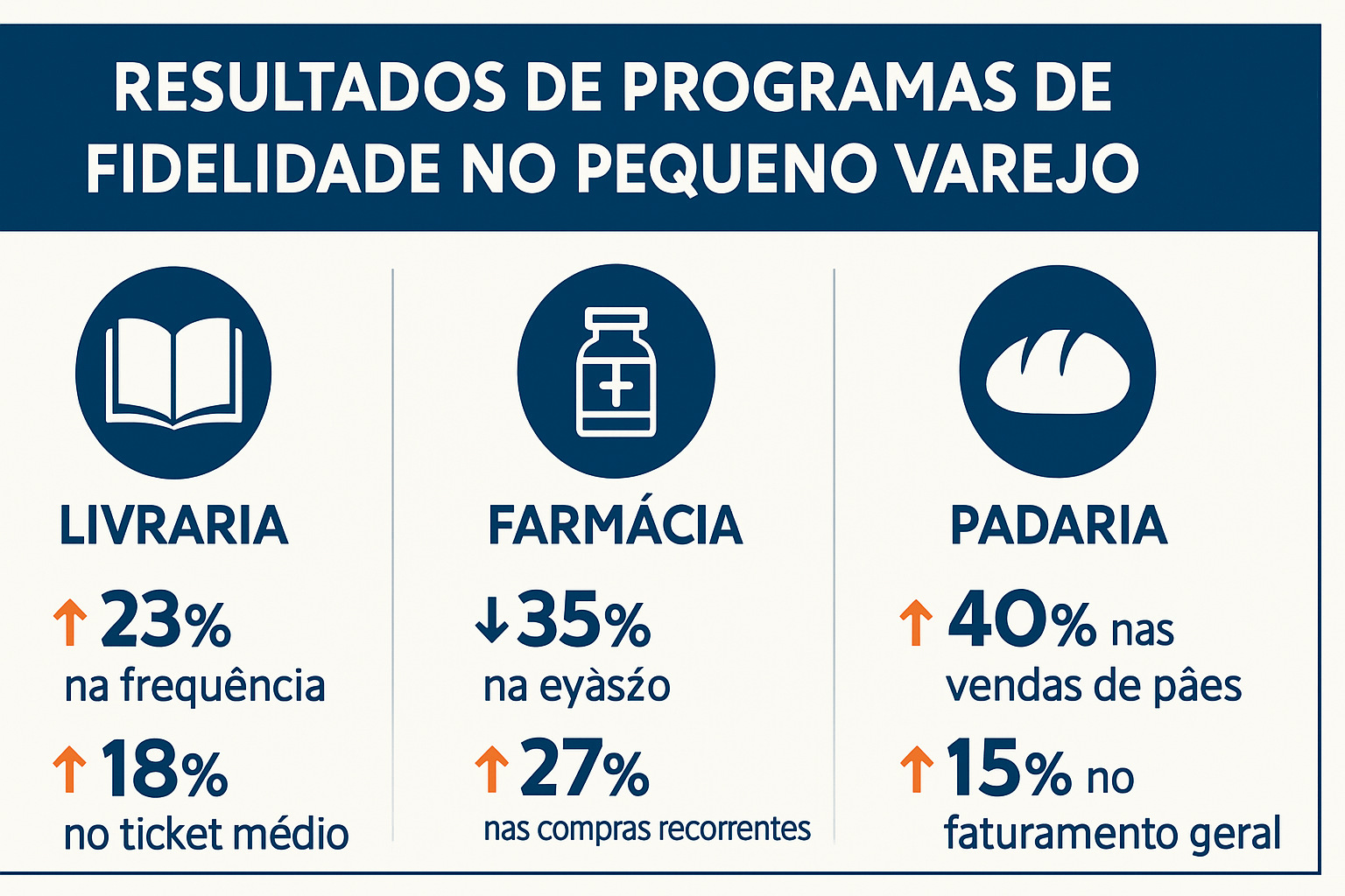 Gráfico mostrando resultados de casos de sucesso de programas de fidelidade